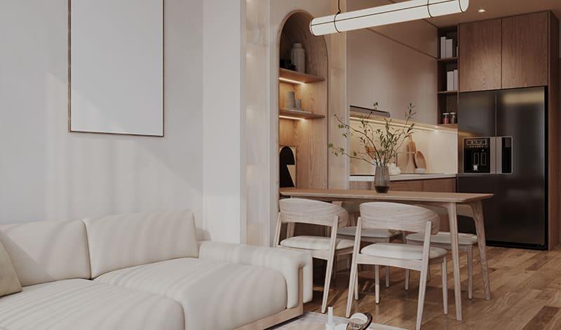 Almacenamiento oculto para pisos pequeños