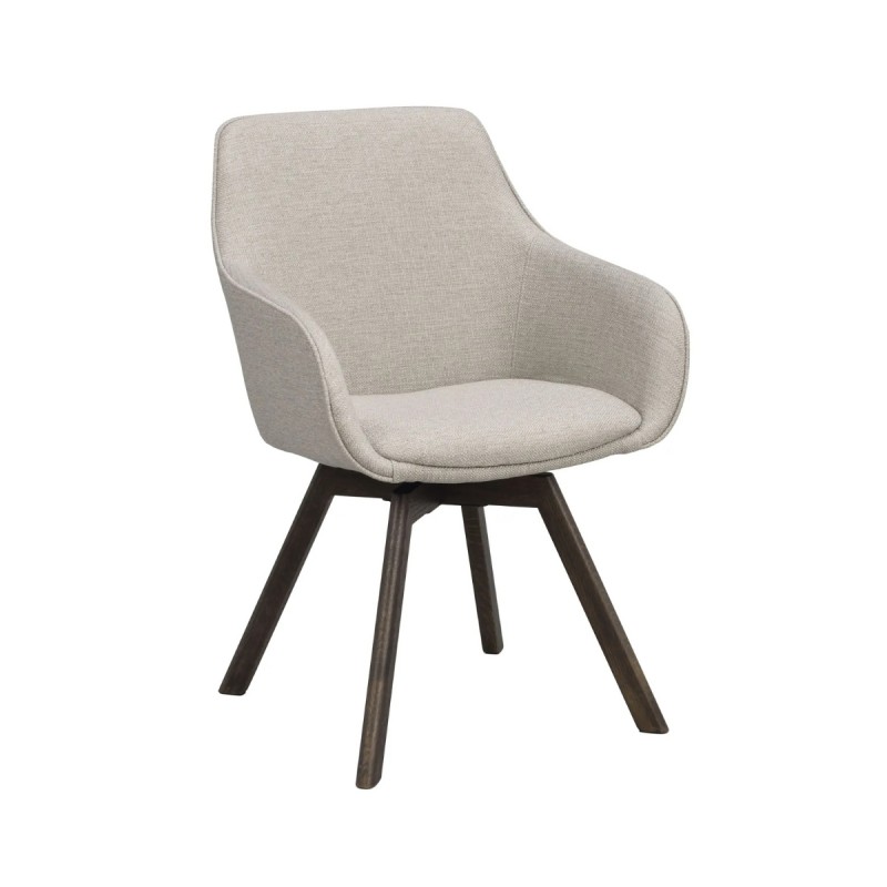 Set 2 Butacas giratorias Alison tejido beige 