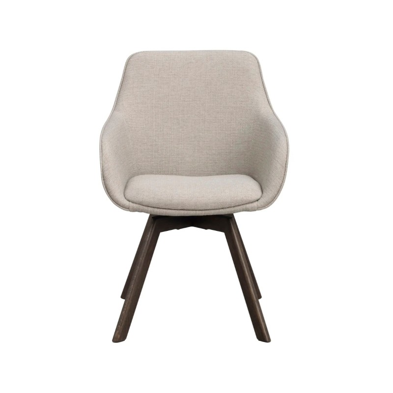 Set 2 Butacas giratorias Alison tejido beige 