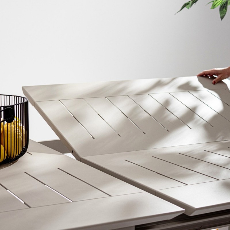 Mesa extensible Konnor gris de exterior