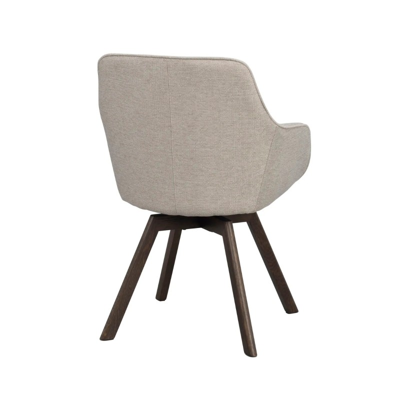 Set 2 Butacas giratorias Alison tejido beige 