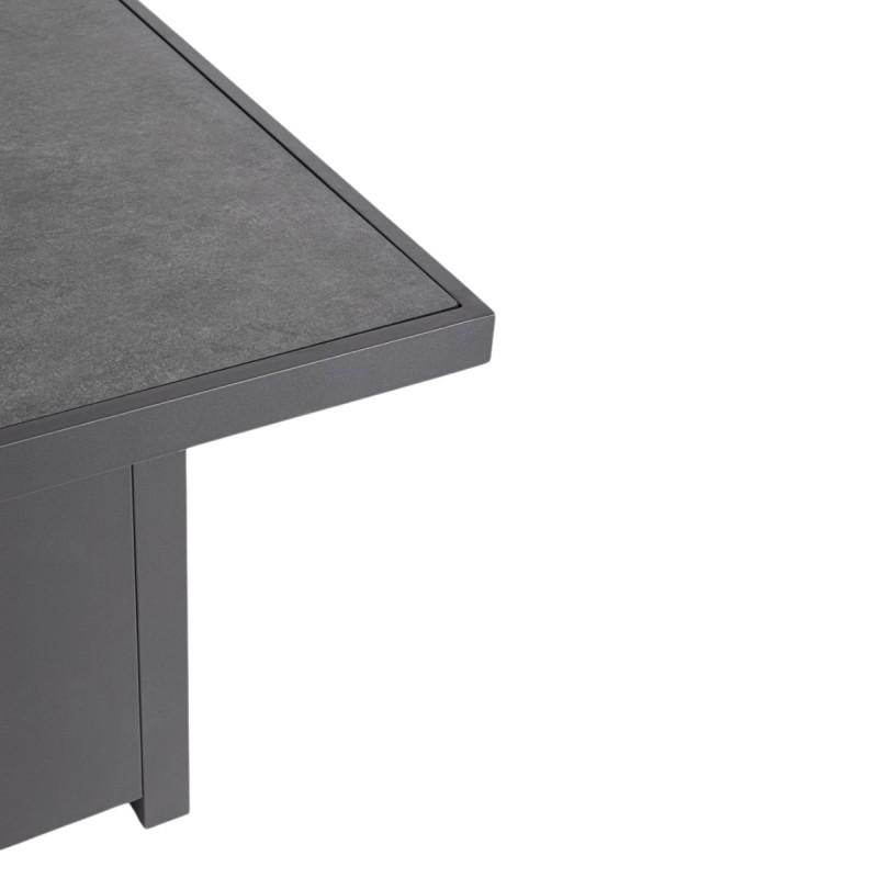 Set sofá esquinero y mesa chimenea Hendrix exterior