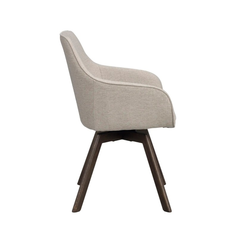 Set 2 Butacas giratorias Alison tejido beige 