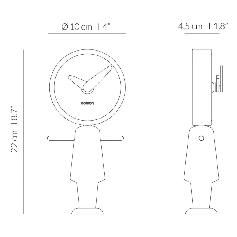 Reloj sobremesa Nene Nogal Nomon