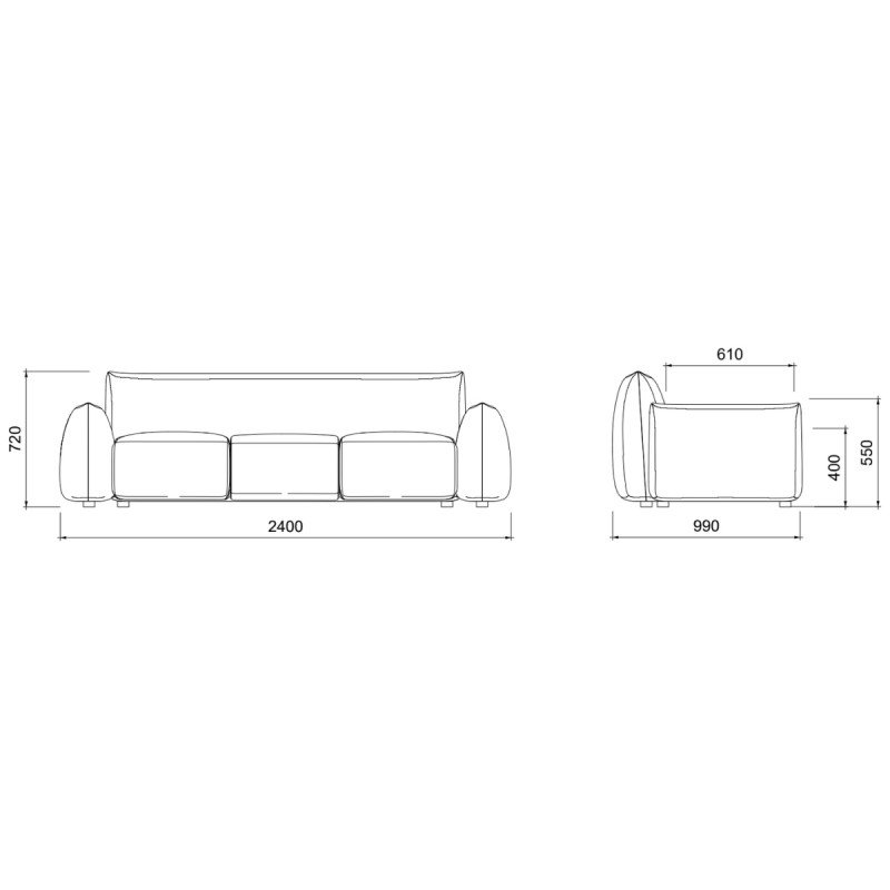Sofá 3 plazas Riverside Mooma Design