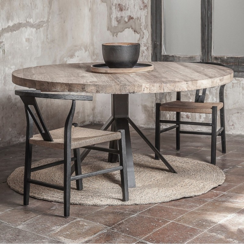 Silla Rob exterior teca acabado negro - Dareels