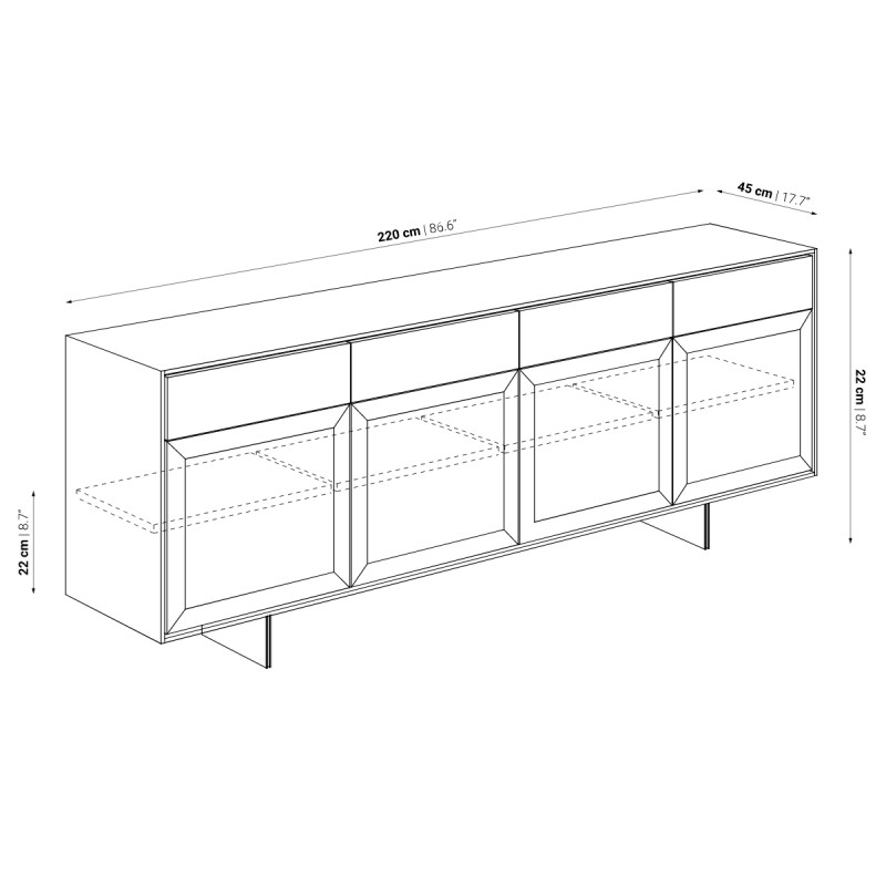 Aparador Nórdico 4 puertas Cora - Dareels