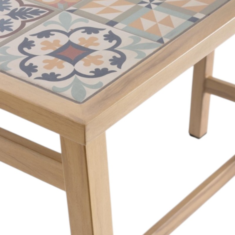 Set Mesa Bar y 4 Taburetes Kalimera exterior