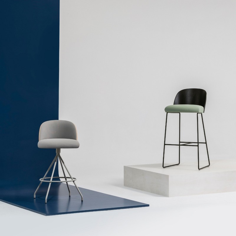 Taburete Cistell Slim giratorio tapizado - Vergés