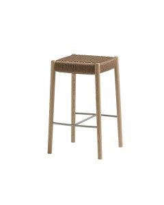 Taburete Bogart con asiento trenzado natural de Vergés