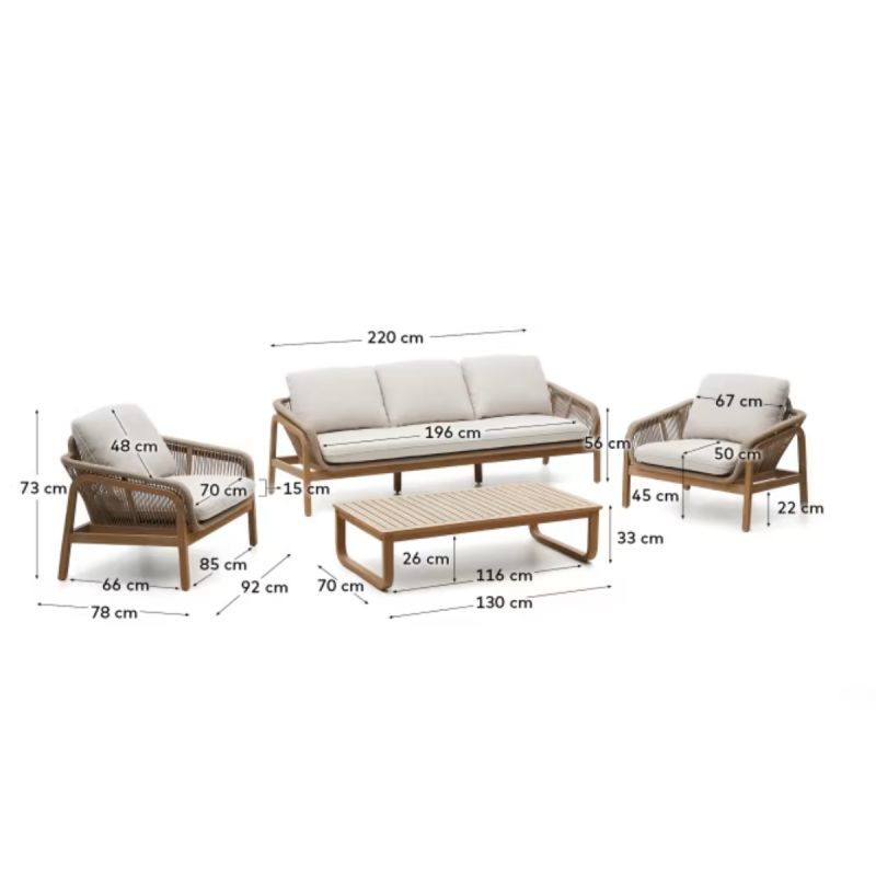 Set Vellana sofá, sillones y mesa de centro