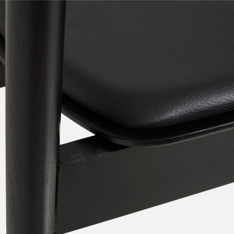 Silla comedor Pause negro asiento tapizado - Woud
