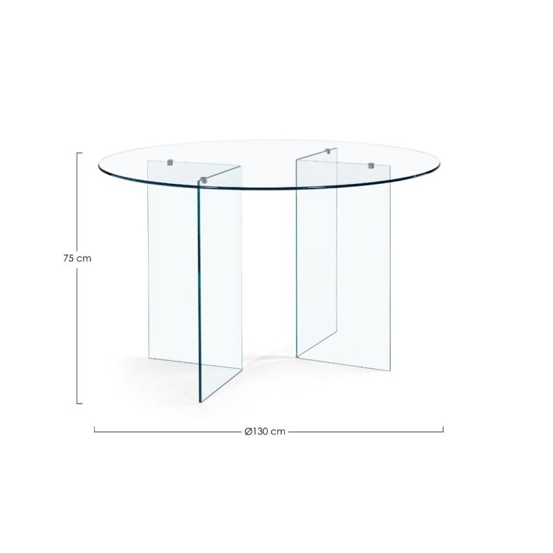 Mesa redonda Iride | Sobre vidrio