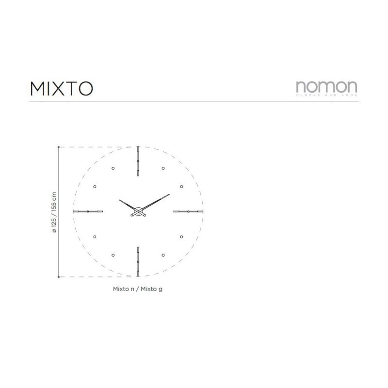 Reloj de pared Mixto g de Nomon. Estilo moderno