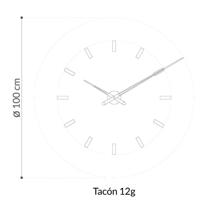 Reloj de pared Tacón G 12 señales horarias - Nomon