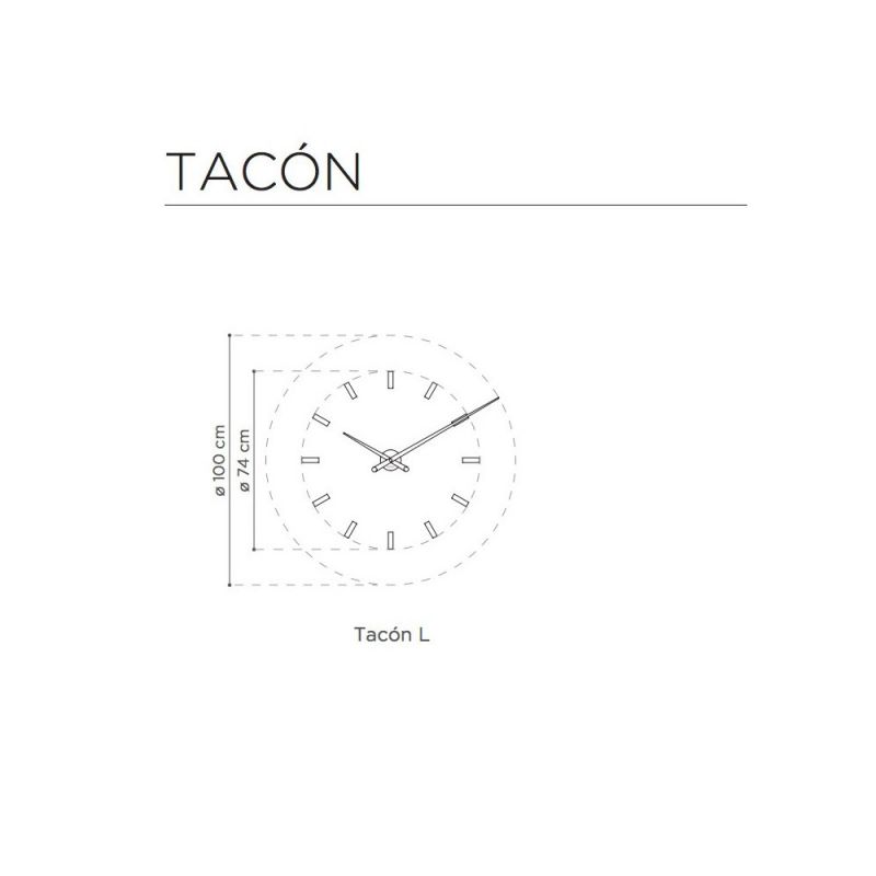 Reloj de pared minimalista Tacón t Nomon