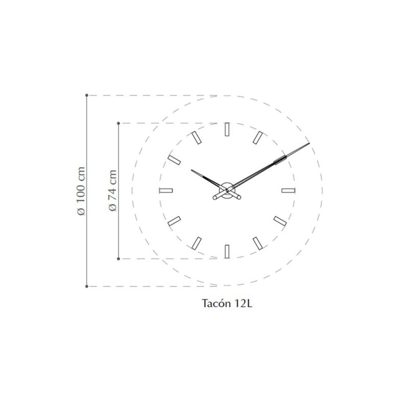 Reloj de pared minimalista Tacón L Nomon