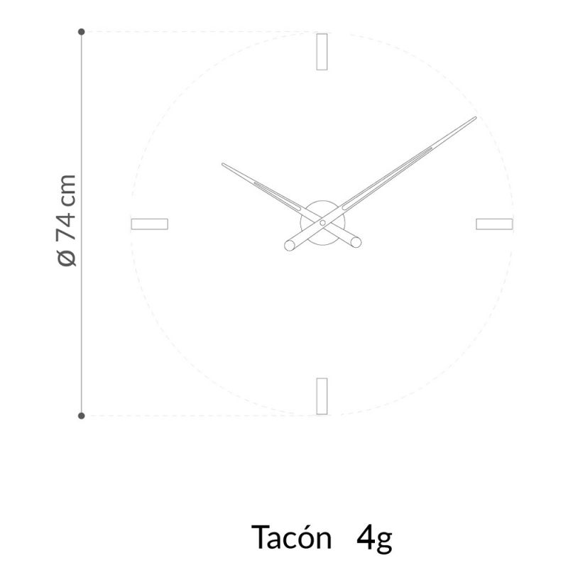 Reloj pared minimalista Tacón G - Nomon ¡4 señales horarias!