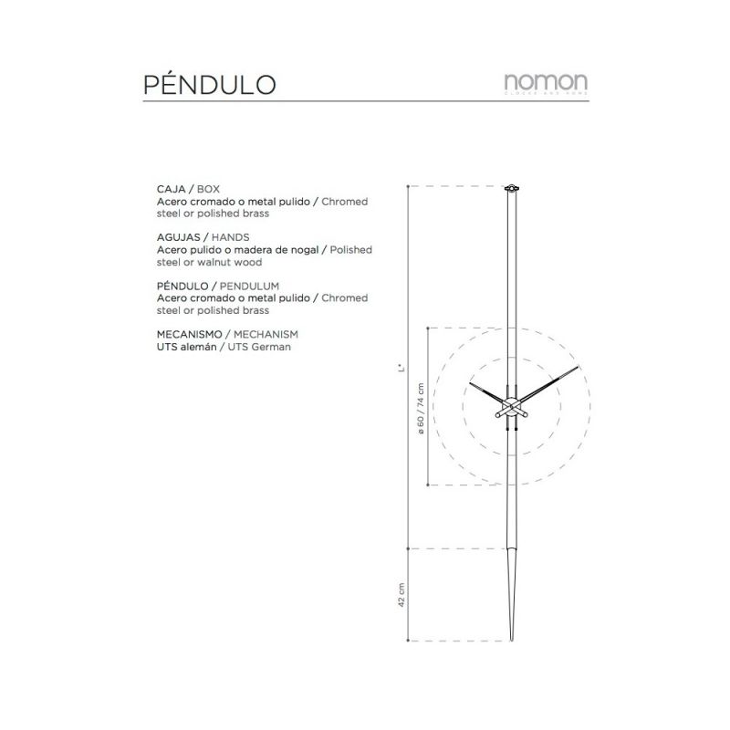 Reloj de pared Péndulo g Nomon
