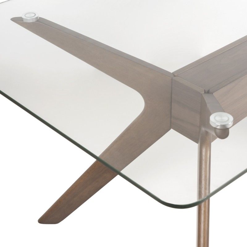 Mesa madera nogal Della | Sobre cristal