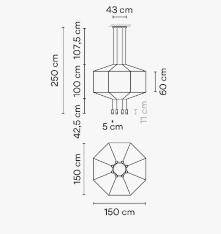 Lámpara de suspensión Wireflow Octagonal - Vibia