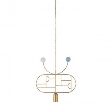 Lámpara Wooden Dots WD08 Nomon-Azul