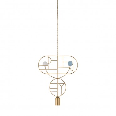 Lámpara Wooden Dots WDS07 Nomon-Azul