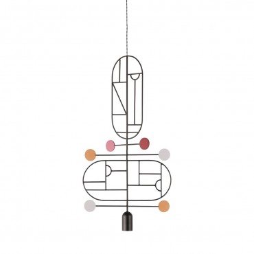 Lámpara Wooden Dots WDS13 Nomon-Rosa