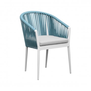 Sillón Ukiah blanco Mooma Design-Azul