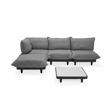 Sofá lounge modular grande Paletti con mesa Fatboy-Gris oscuro