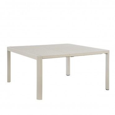 Mesa extensible cuadrada de exterior Kiplin-Beige
