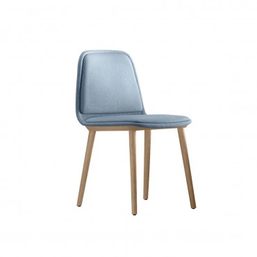 Silla tapizada 2 almohadillas Bisell madera Treku 