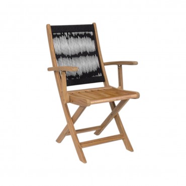 Silla reposabrazos Danubio plegable-Negro