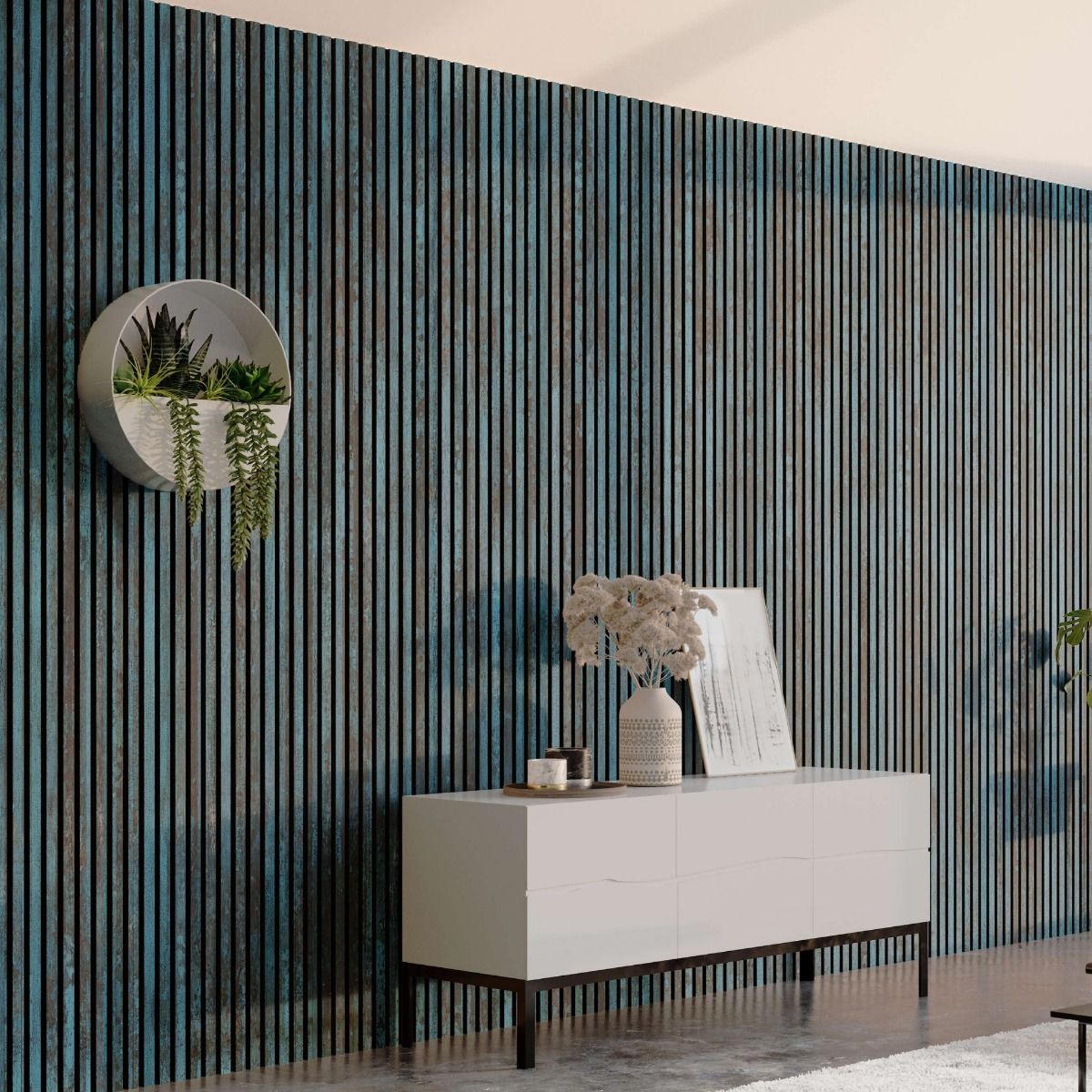 Panel acústico oxido azul de estilo vintage ➜ WoodUpp 