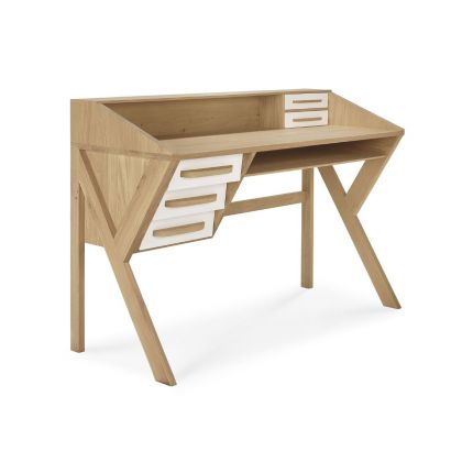 escritorio de estilo nordico de madera maciza de roble