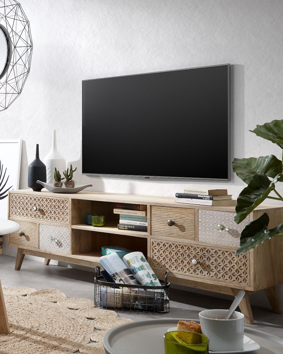 Mueble TV con cajones estilo nórdico